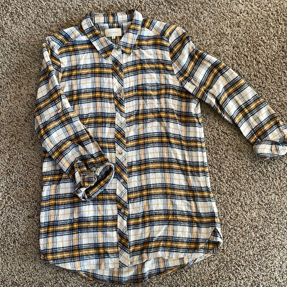 Yellow and Blue Plaid Flannel
